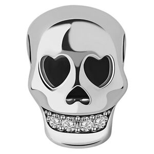 🎆Linx Sterling Silver 925 Skull with Rhinestones Bracelet Charm